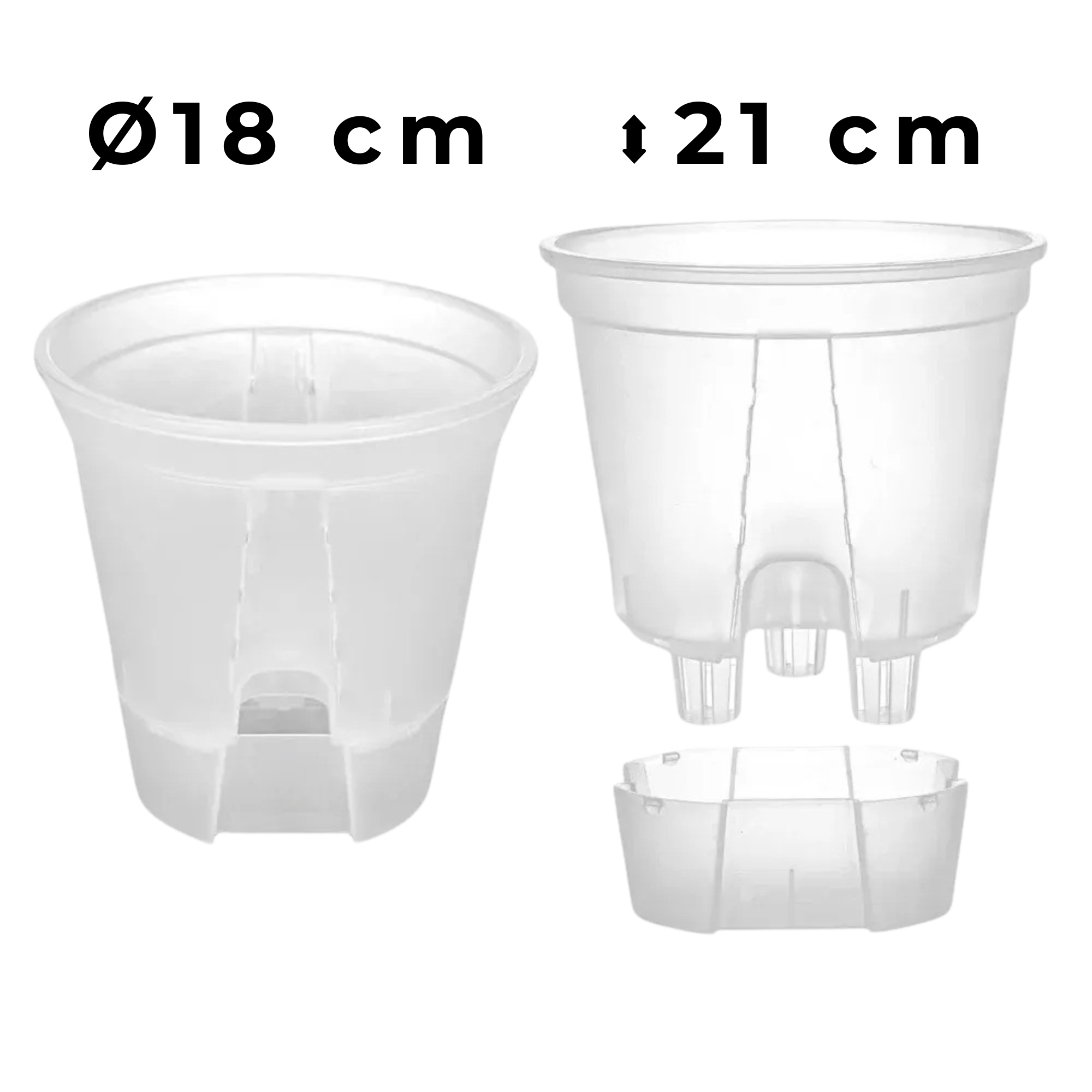 Selbstbewässernder Aroid Topf mit optimaler Wurzelbelüftung (Topfdurchmesser in cm:18, Höhe in cm:21)